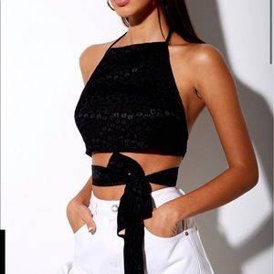 MOTEL HALTER WRAP AROUND TIE TOP